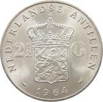 Two and a Half Gulden 1964: Photo Coin, Netherlands Antilles, Two and a Half Gulden 1964 / thumbnail