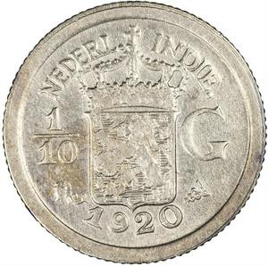 Netherlands East Indies / One-tenth Gulden 1920 - obverse photo