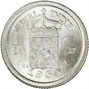 Netherlands East Indies / One-tenth Gulden 1930 - obverse photo