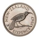 Sixpence (CuproNickel): Photo Proof Coin - 6 Pence, New Zealand, 1947