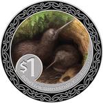 New Zealand / Silver Ounce 2025 Rowi Kiwi / Coloured Proof - reverse photo