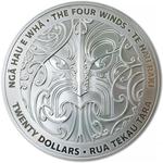Silver Kilo 2022 Four Winds - Te Hau Raki: Photo 2022 New Zealand Hau Raki Four Winds 1 Kg Silver Proof Coin / thumbnail