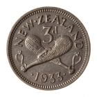 Threepence (Silver): Photo Coin - 3 Pence, New Zealand, 1933