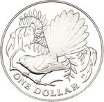 New Zealand / One Dollar 1980 Fantail / Silver Proof - reverse photo