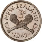 Threepence (CuproNickel): Photo Proof Coin - 3 Pence, New Zealand, 1947