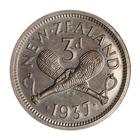 Threepence (Silver): Photo Proof Coin - 3 Pence, New Zealand, 1937