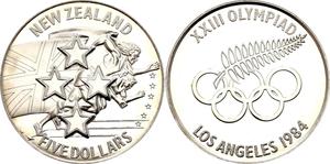 New Zealand / Silver Ounce 1984 Olympic Games - reverse photo