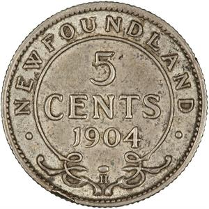 Newfoundland / Five Cents 1904 - reverse photo