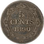 Newfoundland / Five Cents 1890 - reverse photo