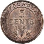 Newfoundland / Five Cents 1941 - reverse photo