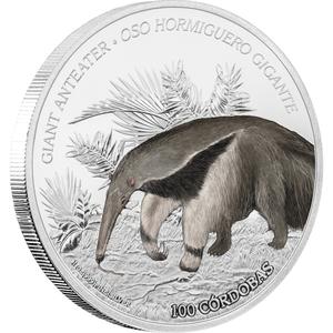 Nicaragua / Silver Ounce 2018 Giant Anteater - reverse photo