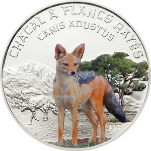 Niger / One Thousand Francs 2012 Side Striped Jackal - reverse photo