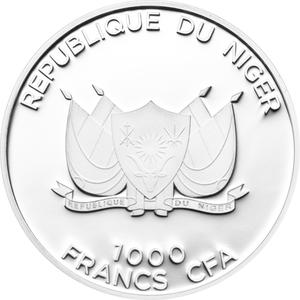 Niger / One Thousand Francs 2013 Canis Latrans Coyote - obverse photo