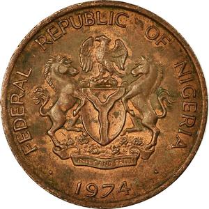 Nigeria / One Kobo 1974 - obverse photo