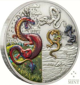 Niue / Silver Two Ounces 2019 The Four Dragons - obverse photo