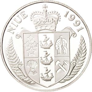 Niue / Five Dollars 1991 World Cup 1994 - obverse photo