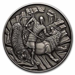Niue / Silver Ounce 2022 Tariel Fighting the Wild Beasts - reverse photo