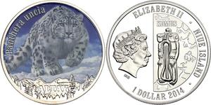 Niue / One Dollar 2014 Snow Leopard - obverse photo
