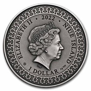 Niue / Silver Ounce 2022 Tariel Fighting the Wild Beasts - obverse photo