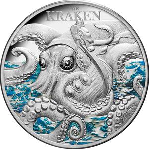 Niue / Silver Two Ounces 2023 Mythical Creatures - The Kraken - reverse photo