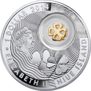 Niue / Silver Half Ounce 2014 Four-Leaf Clover - obverse photo