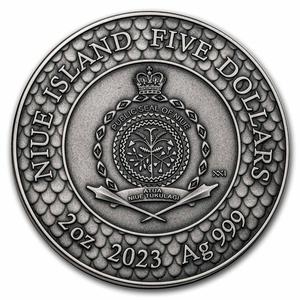 Niue / Silver Two Ounces 2023 Black Pearl and Dragon - obverse photo