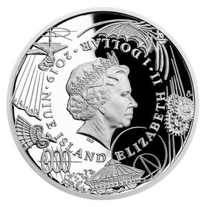 Niue / Silver Ounce 2019 Leonardo da Vinci - Machine Gun - obverse photo
