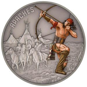Niue / Silver Ounce 2017 Warriors of History - Apaches - obverse photo