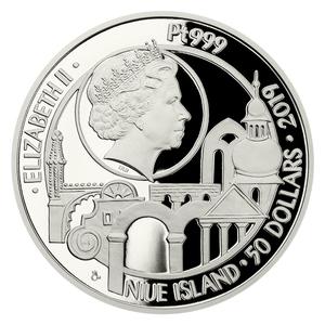 Niue / Platinum Ounce 2019 UNESCO - Telč - obverse photo