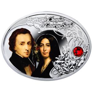 Niue / One Dollar Silver 2014 Chopin and George Sand - reverse photo