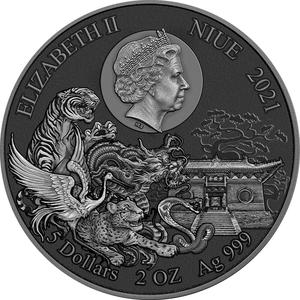 Niue / Silver Two Ounces 2021 Shaolin Tiger - obverse photo