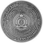 Silver Two Ounces (plus) 2024 Solar System: Photo The Solar System 2024 $5 2 oz Pure Silver Antique Finish High Relief Coin with 11.5 oz Pure Copper / thumbnail
