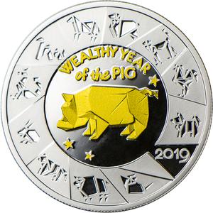 Niue / Silver Ounce 2019 Wealthy Year of the Pig - reverse photo