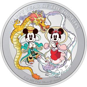 Niue / Silver Three Ounces 2024 Year of the Dragon - Disney - reverse photo