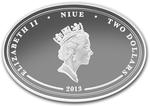 Silver Ounce 2013 Year of the Snake - Lucky Oval: Photo 2013 Niue 1 oz Silver $2 Lunar Year of the Snake Lucky Oval Coin / thumbnail