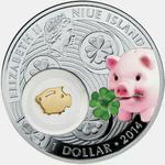 Silver Half Ounce 2014 Piggy: Photo Coin, Niue, Silver Half Ounce 2014 Piggy / thumbnail