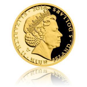 Niue / Five Dollars Gold 2016 Sinking of the Bismarck - obverse photo
