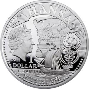 Niue / Silver Ounce 2011 Hanseatic Towns - Rostok - obverse photo