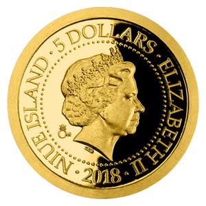 Niue / Gold Half Gram 2018 First Stamp of Czechoslovakia - obverse photo