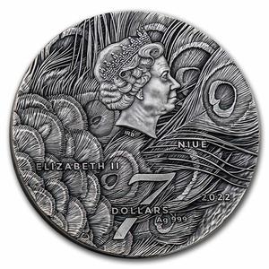 Niue / Silver Three Ounces 2022 Amazing Animals - Peacock - obverse photo