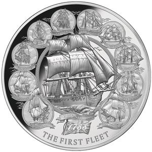 Niue / Silver Two Ounces 2018 The First Fleet - reverse photo