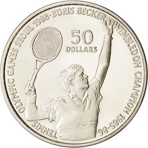 Niue / Fifty Dollars 1987 Boris Becker - reverse photo