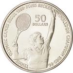 Fifty Dollars 1987 Boris Becker: Photo Coin, Niue, Fifty Dollars 1987 Boris Becker / thumbnail