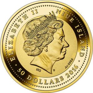 Niue / Fifty Dollars Gold 2016 Santa Maria - obverse photo