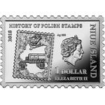 Silver Ounce 2018 Polish Miniature Stamp Sheet: Photo Coin, Niue, Silver Ounce 2018 Polish Miniature Stamp Sheet / thumbnail