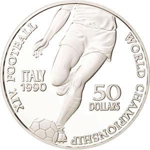 Niue / Fifty Dollars 1990 Football World Cup - reverse photo