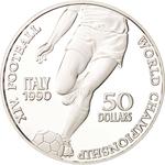 Fifty Dollars 1990 Football World Cup: Photo Coin, Niue, Fifty Dollars 1990 Football World Cup / thumbnail