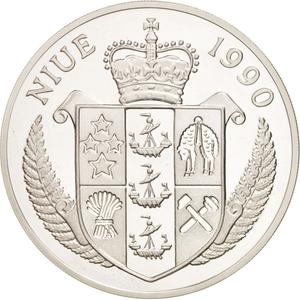 Niue / Fifty Dollars 1990 World Cup Italy - obverse photo