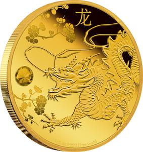 Niue / Gold Quarter Ounce 2016 Feng Shui - Dragon - reverse photo