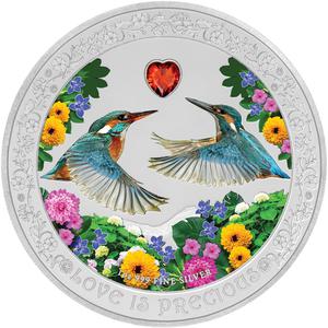 Niue / Silver Ounce 2018 Love is Precious - Kingfishers - reverse photo